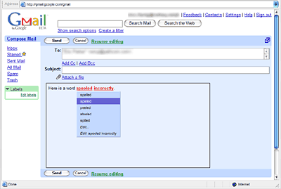 Gmail built-in spell checker Gmail built-in spell checker